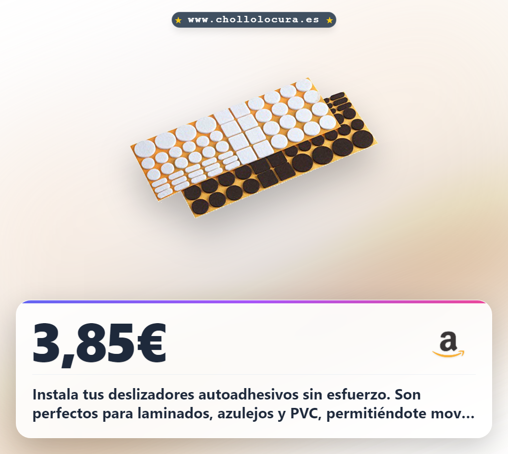 Aprovecha los deslizadores de fieltro autoadhesivos blanco y marrón para laminados y azulejos.
