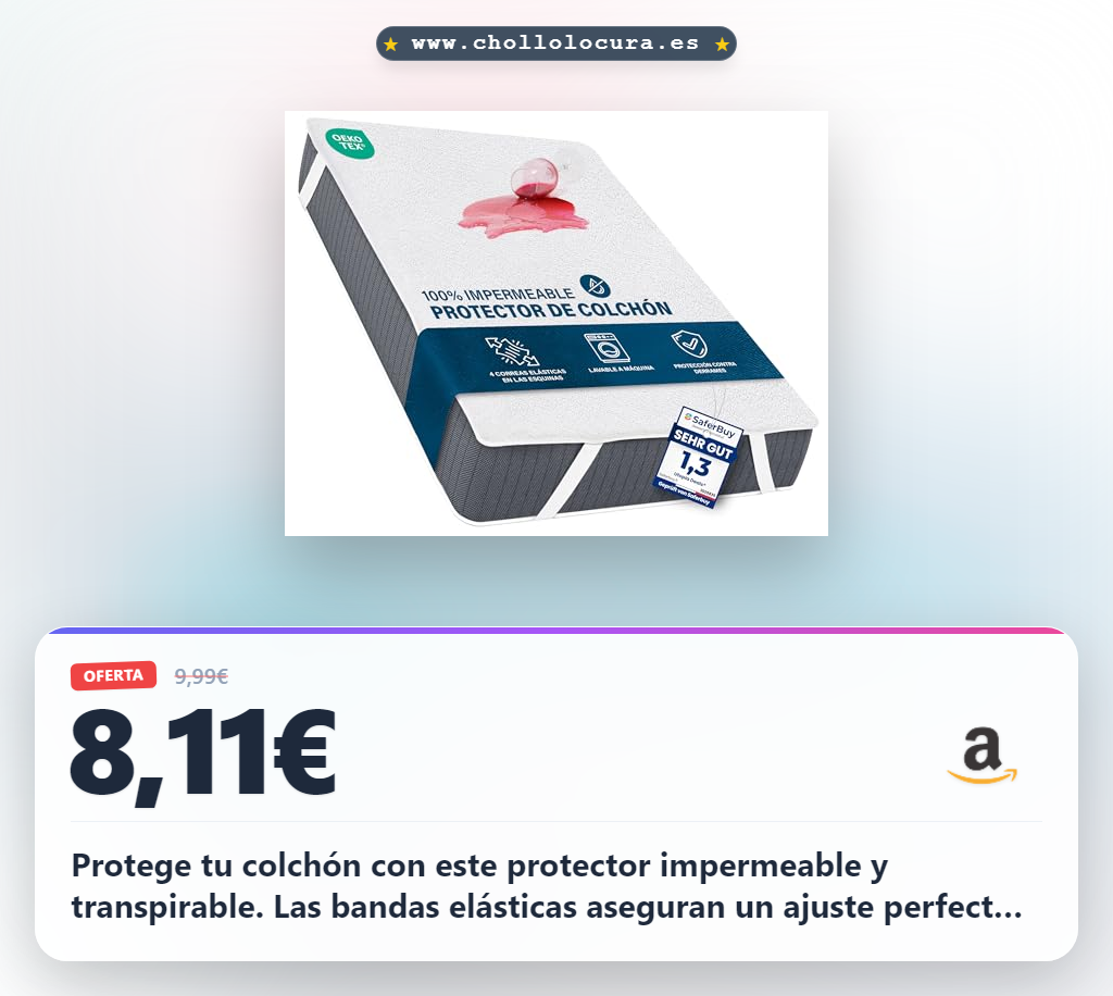 Aprovecha el protector de colchón impermeable 90x190 cm con 4 esquinas elásticas y certificación Oeko-Tex al mejor precio
