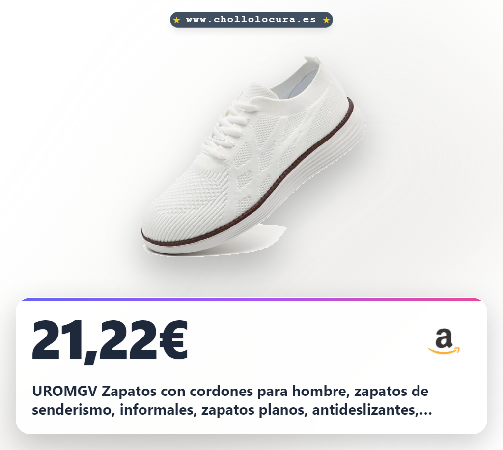 UROMGV Zapatos con cordones para hombre, zapatos de senderismo, informales, zapatos planos, antideslizantes, interiores y exteriores, zapatos de malla ligeros y transpirables, 1 blanco., 42 EU