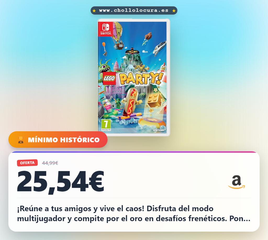Aprovecha LEGO Party para Nintendo Switch: multijugador y minijuegos frenéticos al mejor precio