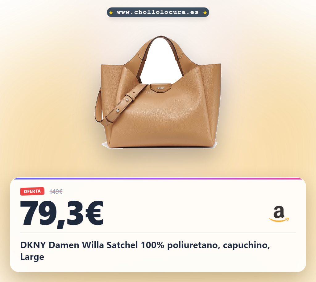 DKNY Damen Willa Satchel 100% poliuretano, capuchino, Large