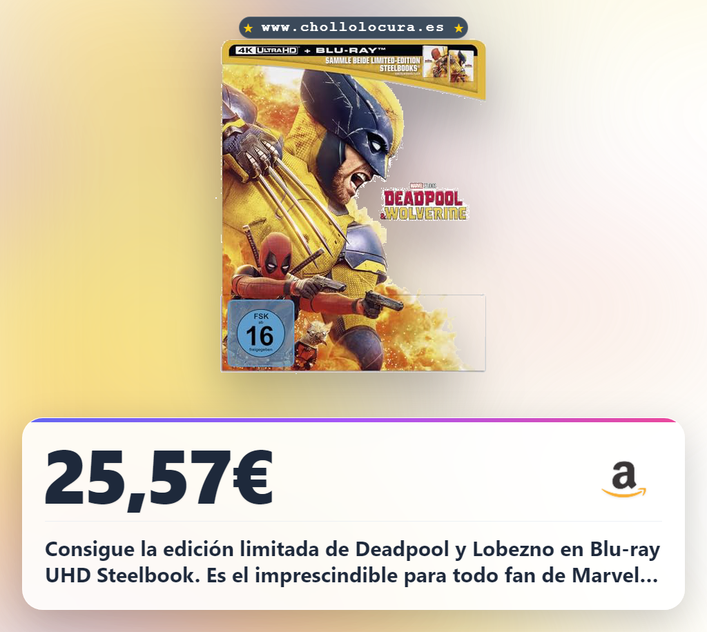 Consigue Deadpool y Lobezno en Blu-ray UHD Steelbook edición limitada para fans de Marvel al mejor precio