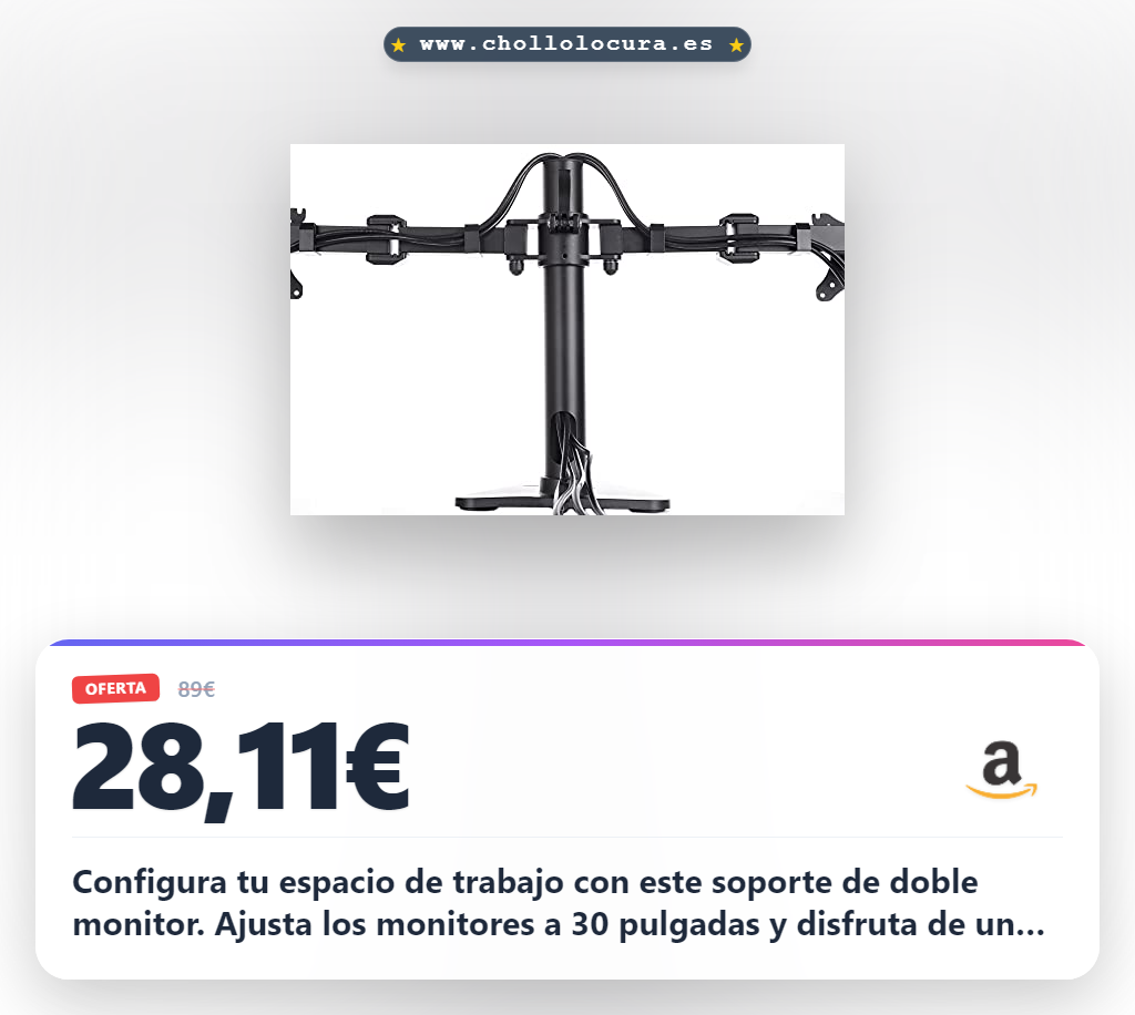 Consigue soporte de mesa para doble monitor iiyama DS1002D-B1 con sistema pasacables al mejor precio