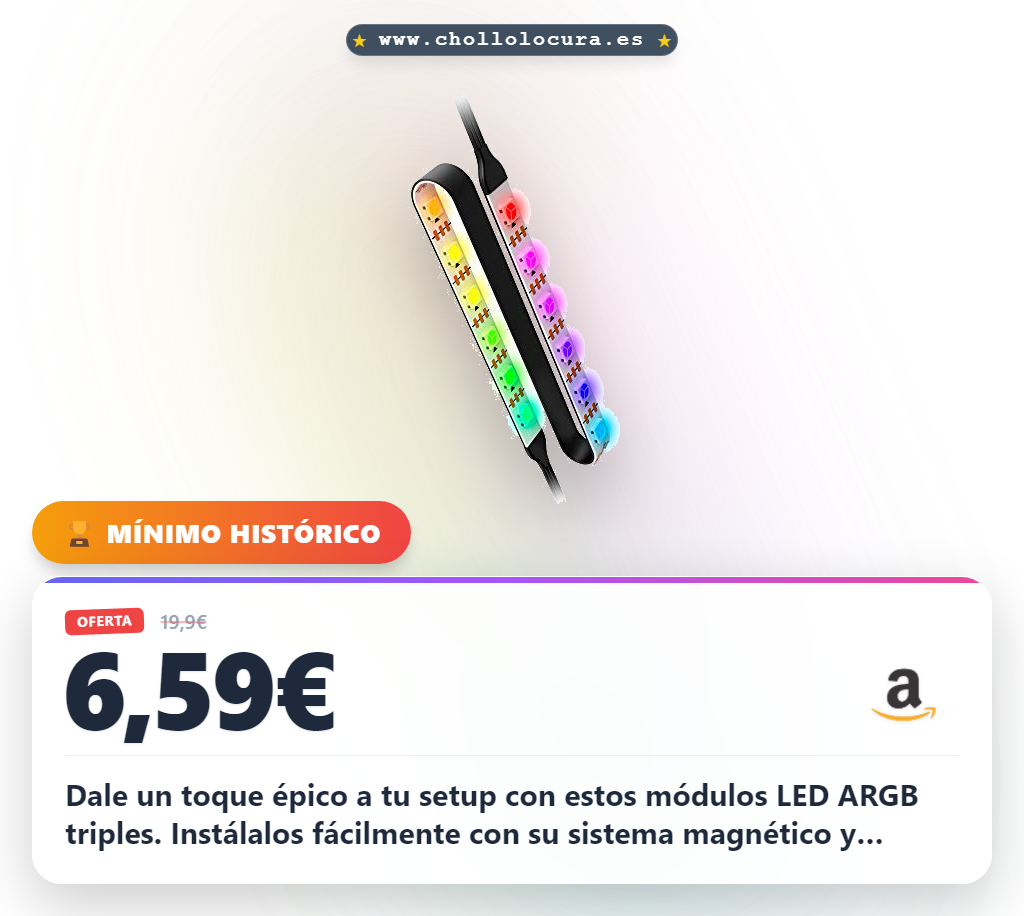 Aprovecha la tira LED ARGB Nox Hummer con módulos triples y fácil instalación magnética a precio de chollo