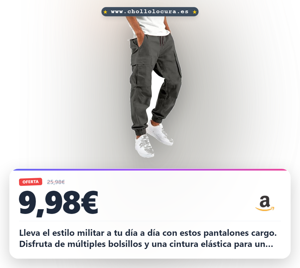 Aprovecha estos pantalones cargo militares tácticos para hombre con múltiples bolsillos y cintura elástica al mejor precio
