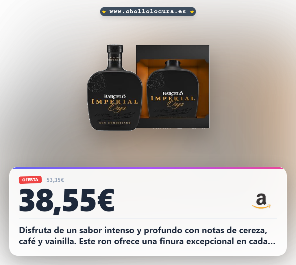 Disfruta el Ron Barceló Imperial Onyx con sabor intenso a cerezas y café al mejor precio en oferta