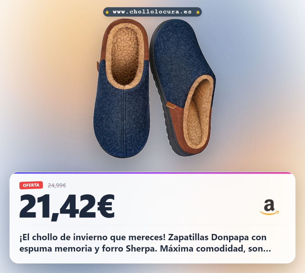 Descubre zapatillas casa hombre Donpapa Invierno con espuma memoria y forro Sherpa al mejor precio