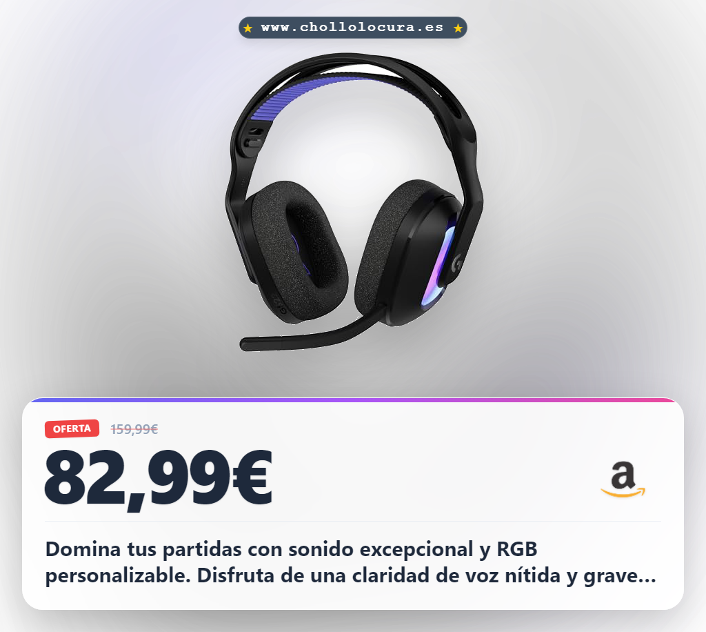 Aprovecha los auriculares Logitech G G522 Lightspeed para gaming. Disfruta de RGB, micrófono PRO-G y conectividad inalámbrica.