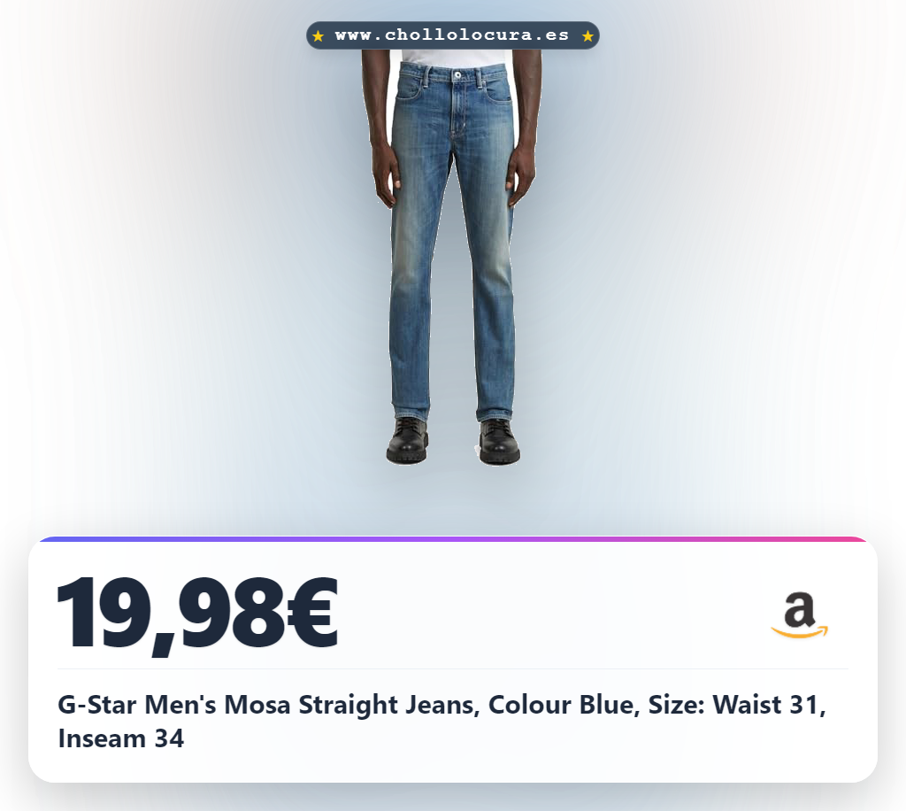 G-Star Men's Mosa Straight Jeans, Colour Blue, Size: Waist 31, Inseam 34