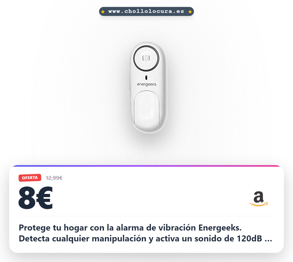 Consigue la alarma de vibración Energeeks para protección del hogar y seguridad autónoma al mejor precio