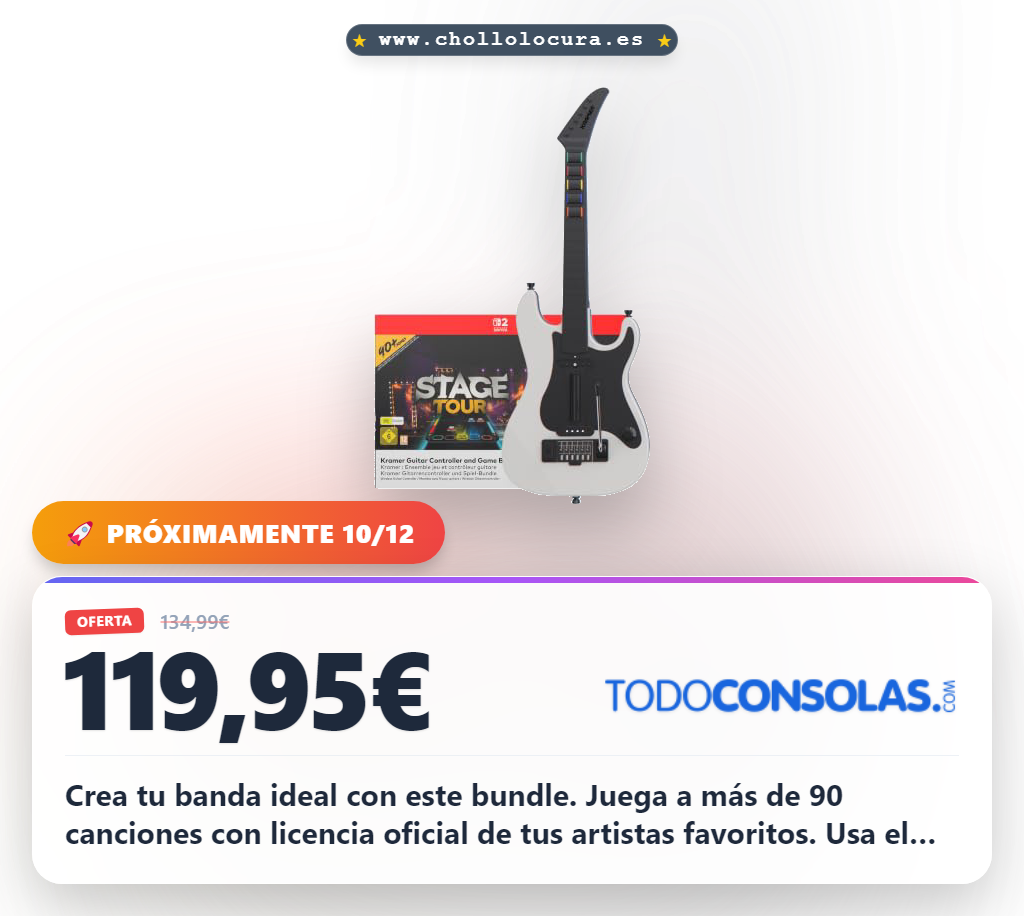 Consigue el Stage Tour Game y el controlador Kramer para Nintendo Switch 2. Aprovecha este bundle.