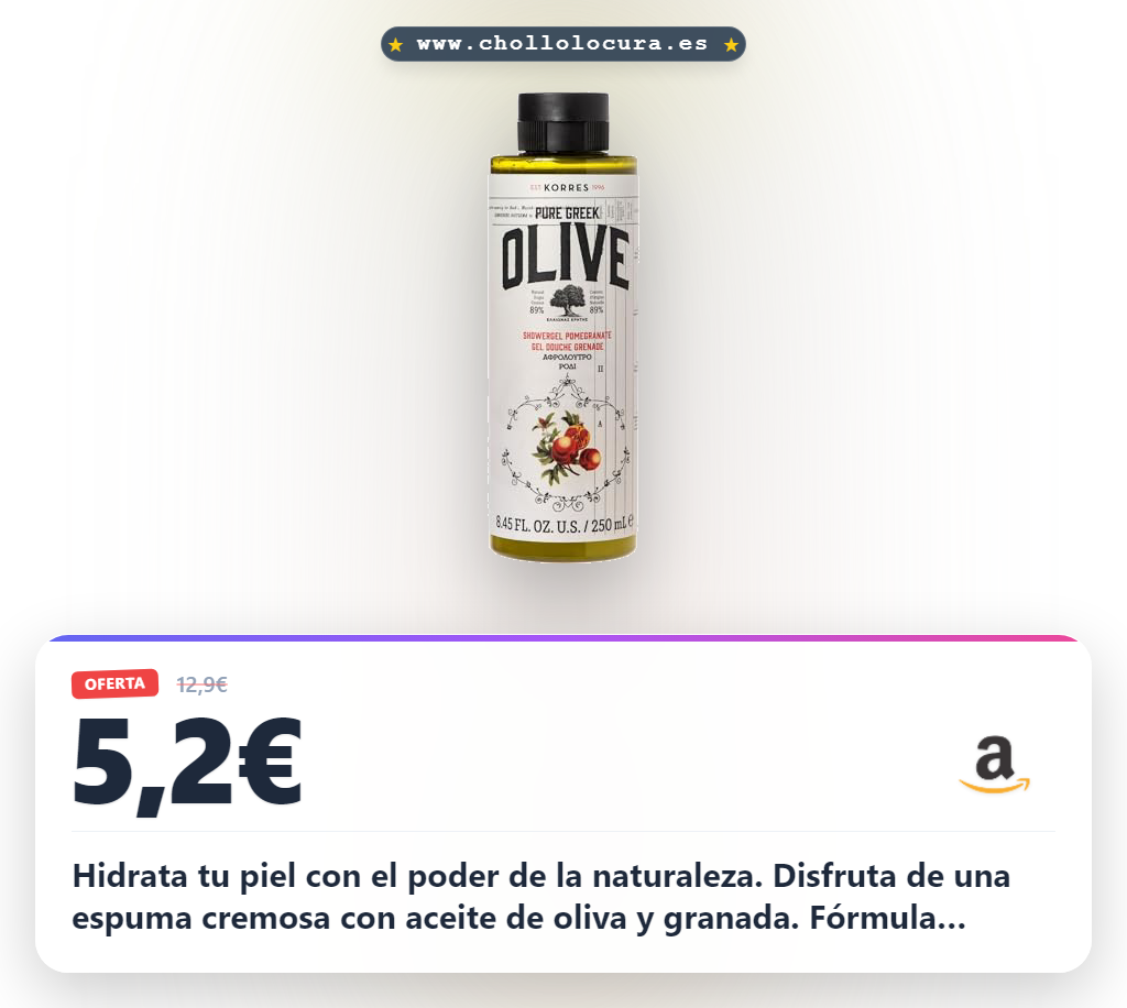 Aprovecho el gel de ducha hidratante Olive Pomegranate con aceite de oliva y granada al mejor precio