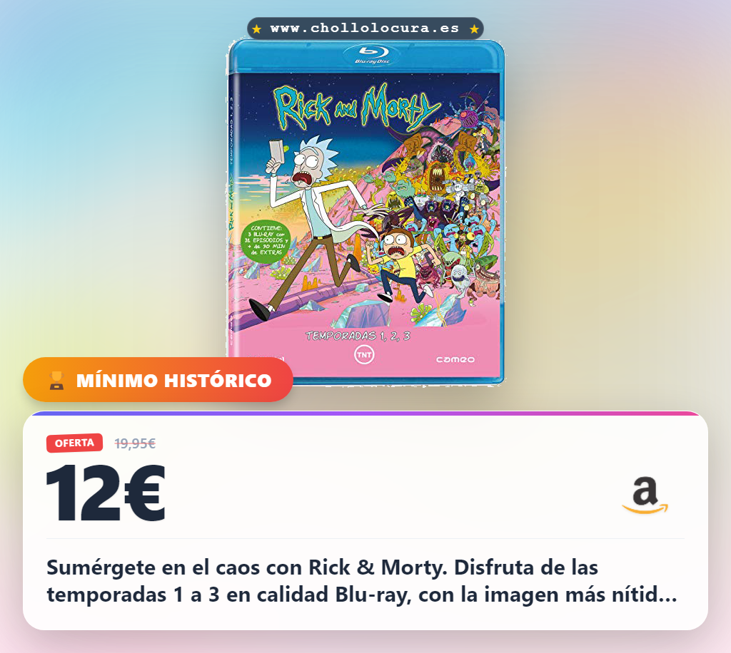 Disfruta de Rick & Morty Temporadas 1 a 3 en Blu-ray BD al mejor precio