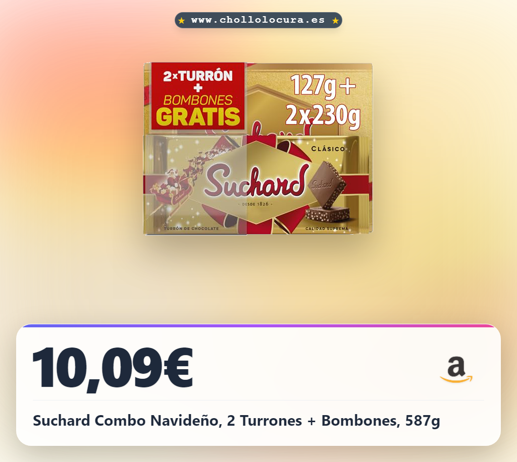 Suchard Combo Navideño, 2 Turrones + Bombones, 587g