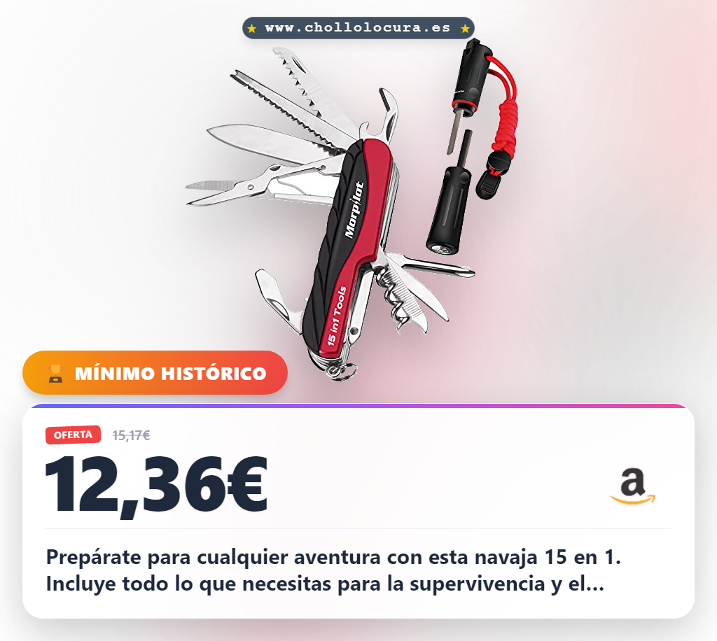 Aprovecha la navaja multiusos 15 en 1 con pedernal de acero inoxidable para supervivencia y aventuras al mejor precio