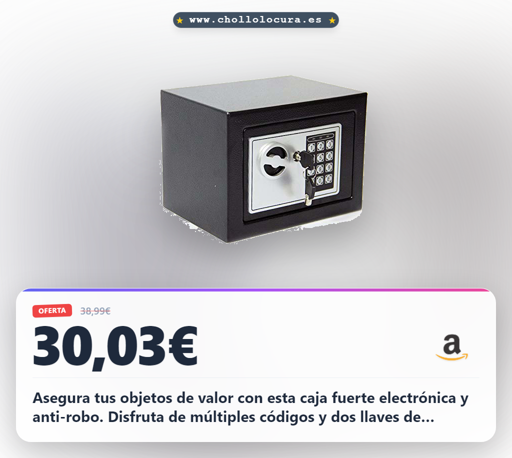 Consigue caja fuerte electrónica anti-robo con 2 llaves para el hogar y oficina en oferta histórica