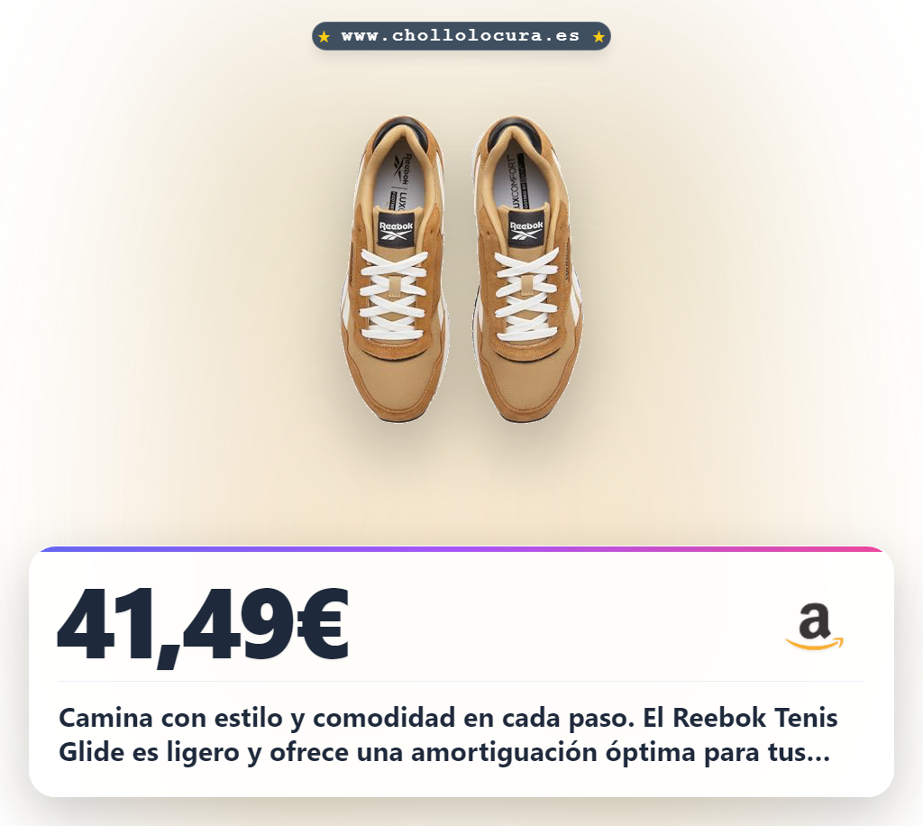Consigue el Reebok Tenis Glide. Cómodo, ligero y con amortiguación óptima para tus looks urbanos al mejor precio