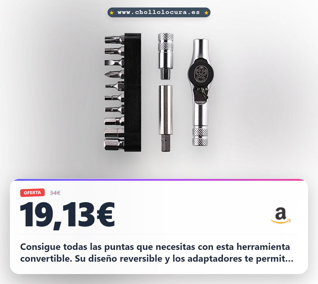 Aprovecha este destornillador convertible 1/4 con adaptador y extensión al mejor precio de oferta