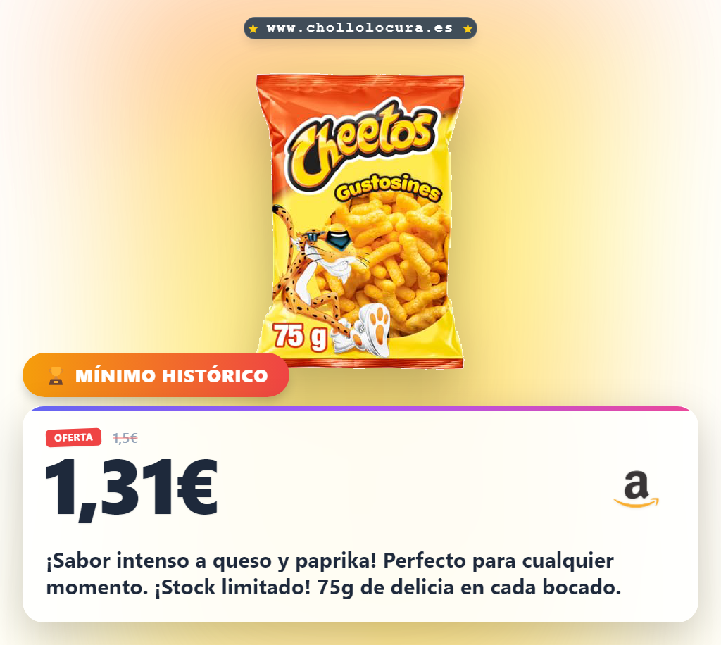 Cheetos Gustosines Sal Producto de Aperitivo de Maíz Horneado, 75g