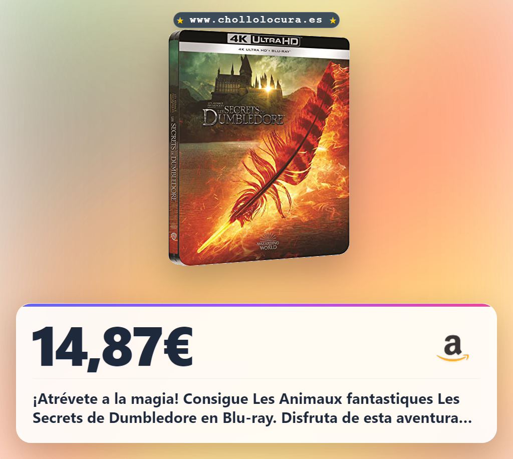 Consigue Les Animaux fantastiques Les Secrets de Dumbledore en Blu-ray. Aprovecha esta aventura mágica al mejor precio.