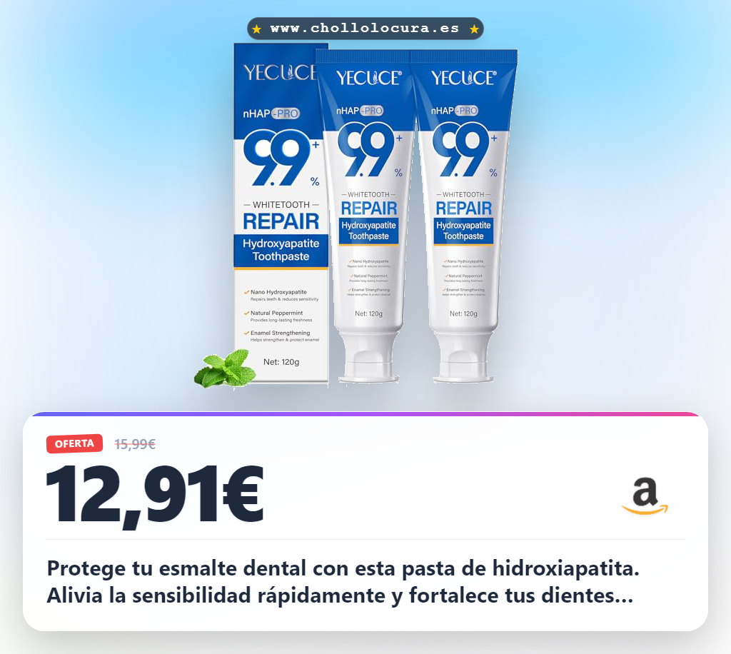Consigue pasta de dientes de hidroxiapatita sin flúor (paquete de 2). Fortalece el esmalte y alivia la sensibilidad.