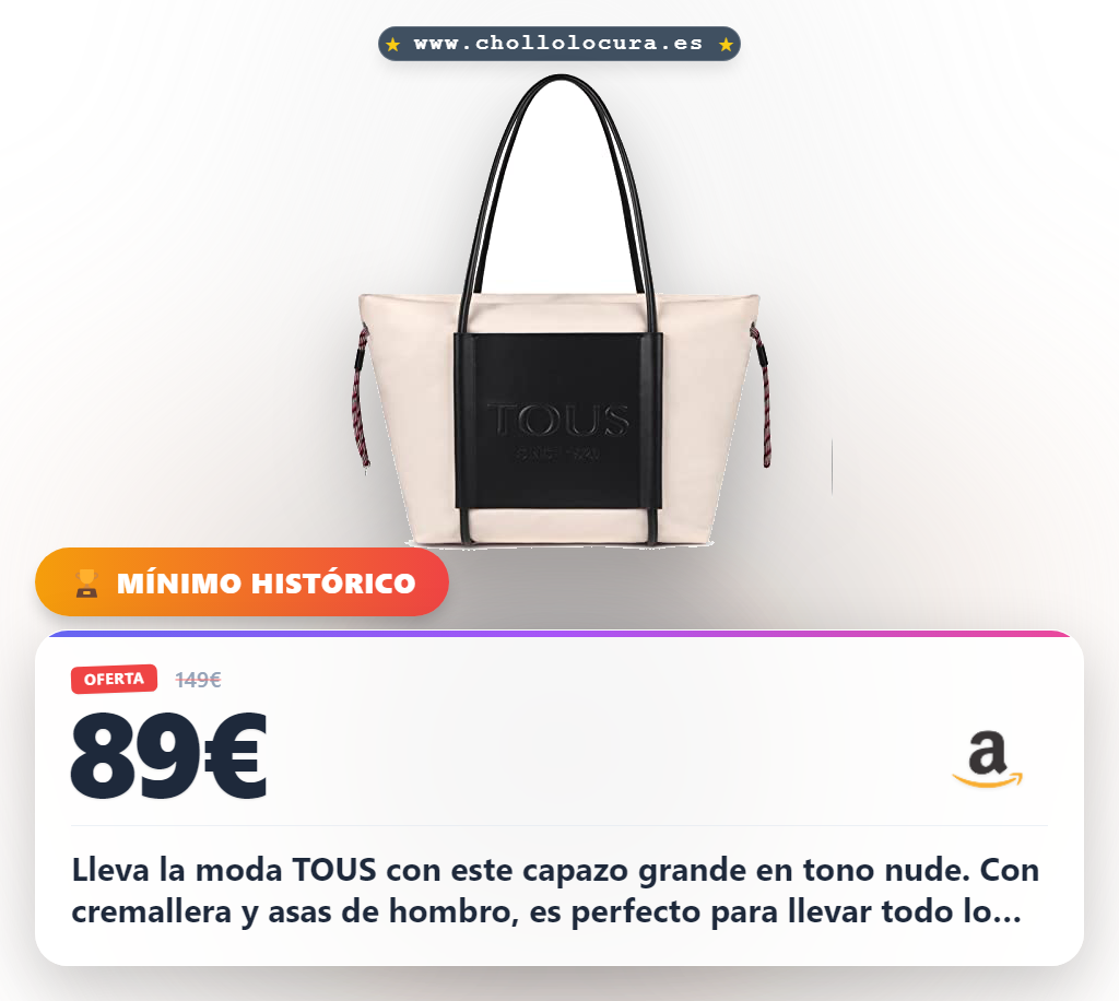Aprovecha este Capazo grande Tous colección Empire Soft en nylon reciclado para mujer al mejor precio