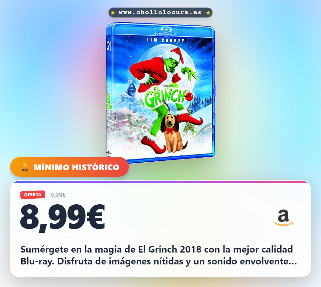 Aprovecha El Grinch 2018 Blu-ray en oferta: la película perfecta a precio de chollo
