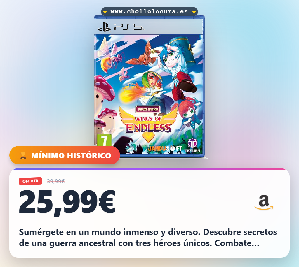 Aprovecha Wings of Endless Deluxe Edition para PS5: Juego físico, póster y banda sonora de guerra ancestral
