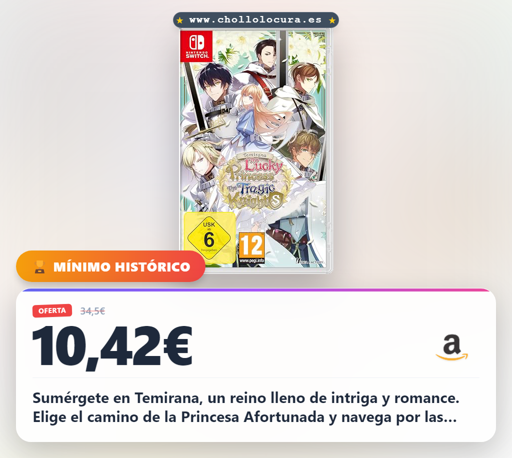 Aprovecha esta aventura de Temirana: La Princesa Afortunada y los Caballeros Trágicos para Nintendo Switch