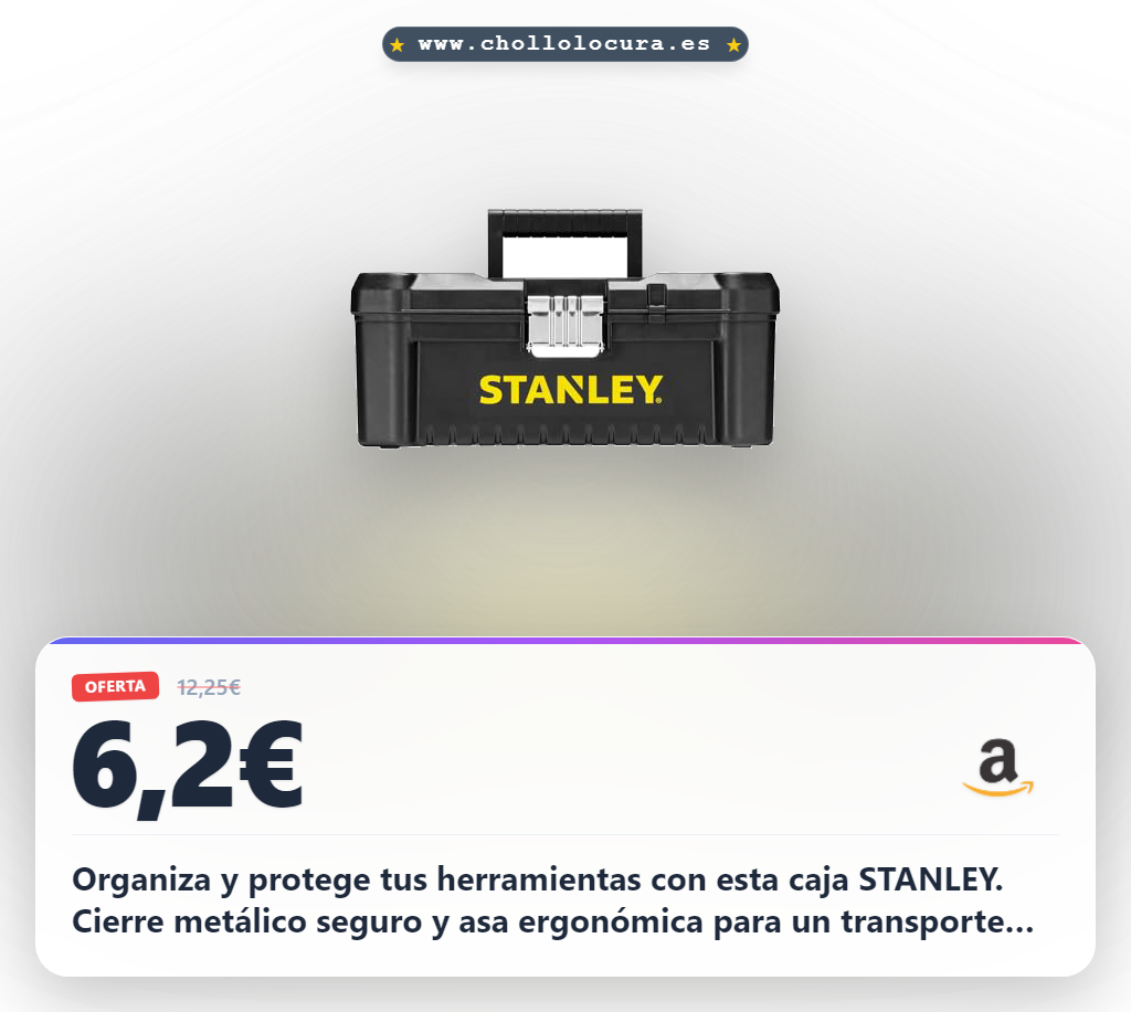 Aprovecha la caja de herramientas STANLEY con cierre metálico y asa ergonómica para una organización total al mejor precio