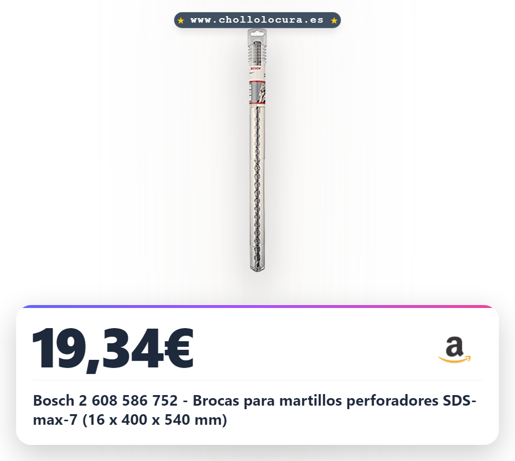 Bosch 2 608 586 752 - Brocas para martillos perforadores SDS-max-7 (16 x 400 x 540 mm)