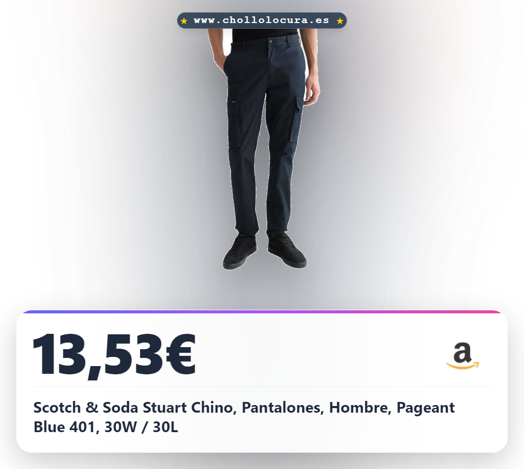 Scotch & Soda Stuart Chino, Pantalones, Hombre, Pageant Blue 401, 30W / 30L
