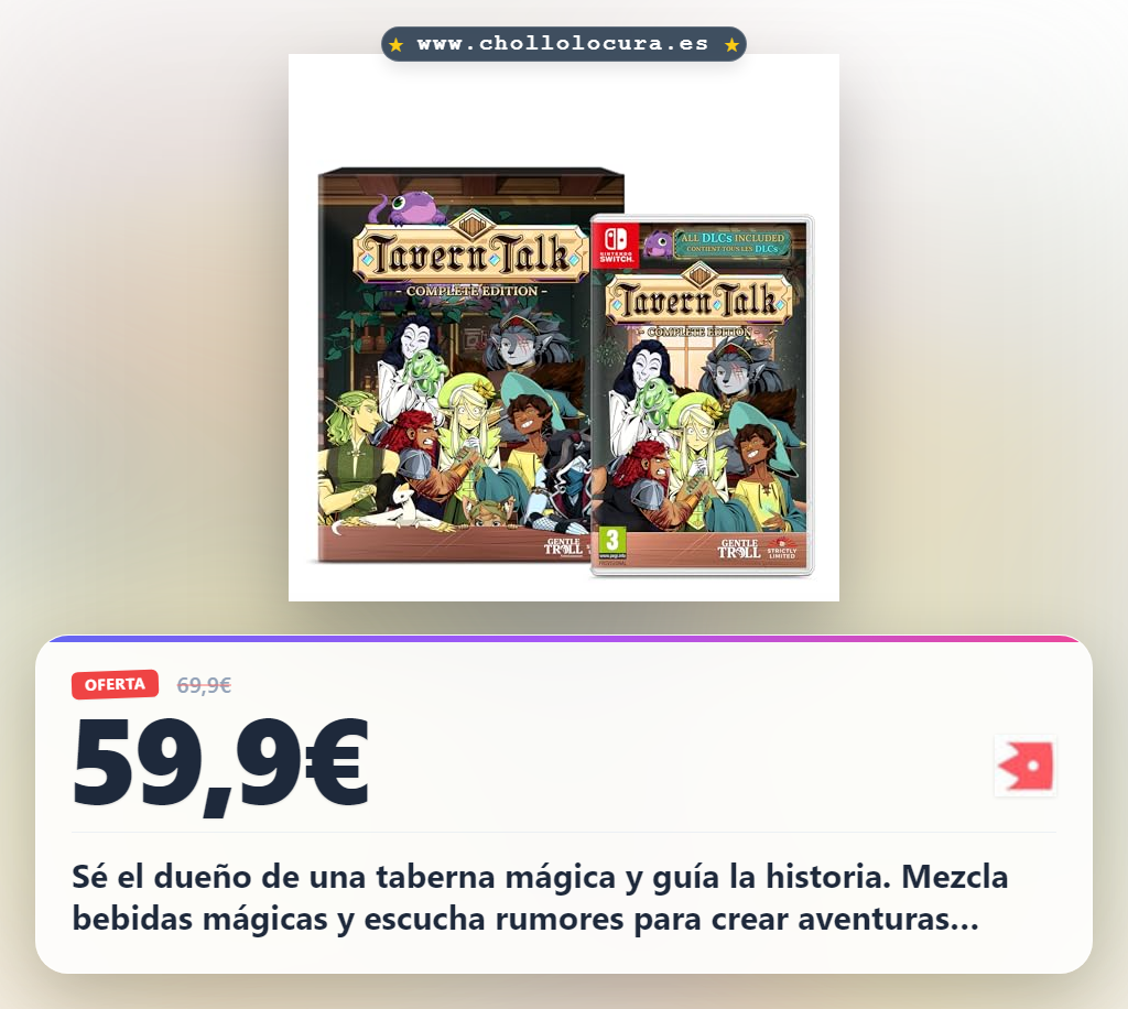Aprovecha la edición Deluxe de Tavern Talk para Nintendo Switch con DLCs incluidos y libro de lore