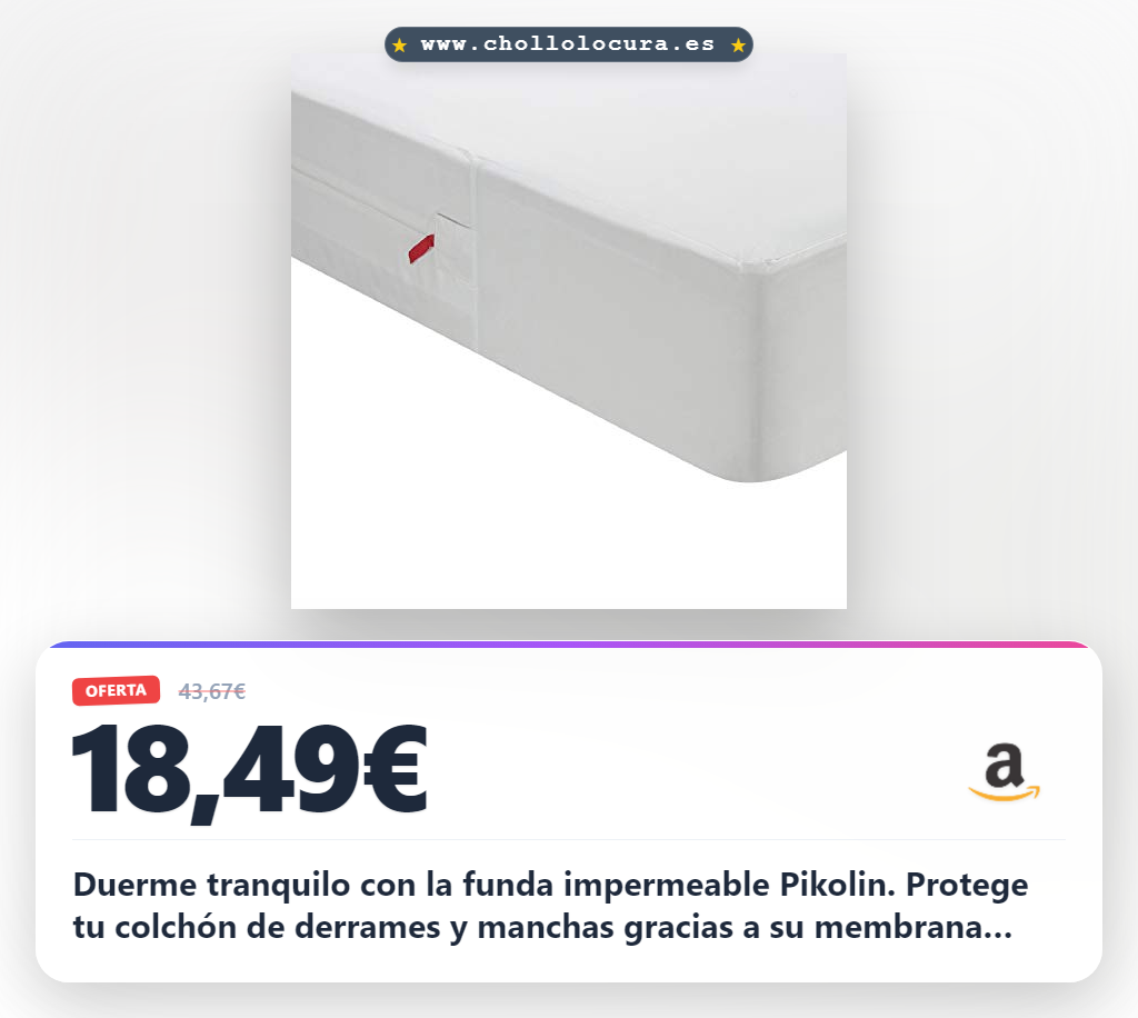 Consigue la funda de colchón impermeable Pikolin con cremallera y cierre de seguridad al mejor precio