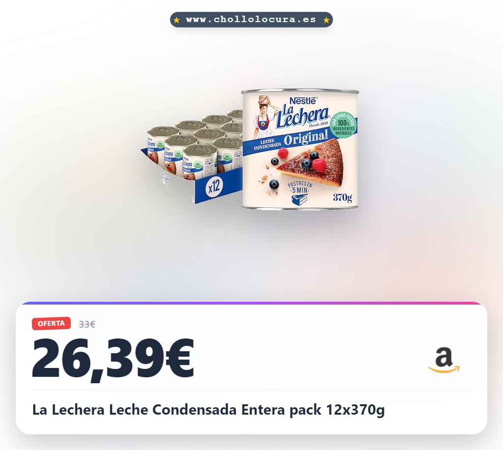 La Lechera Leche Condensada Entera pack 12x370g