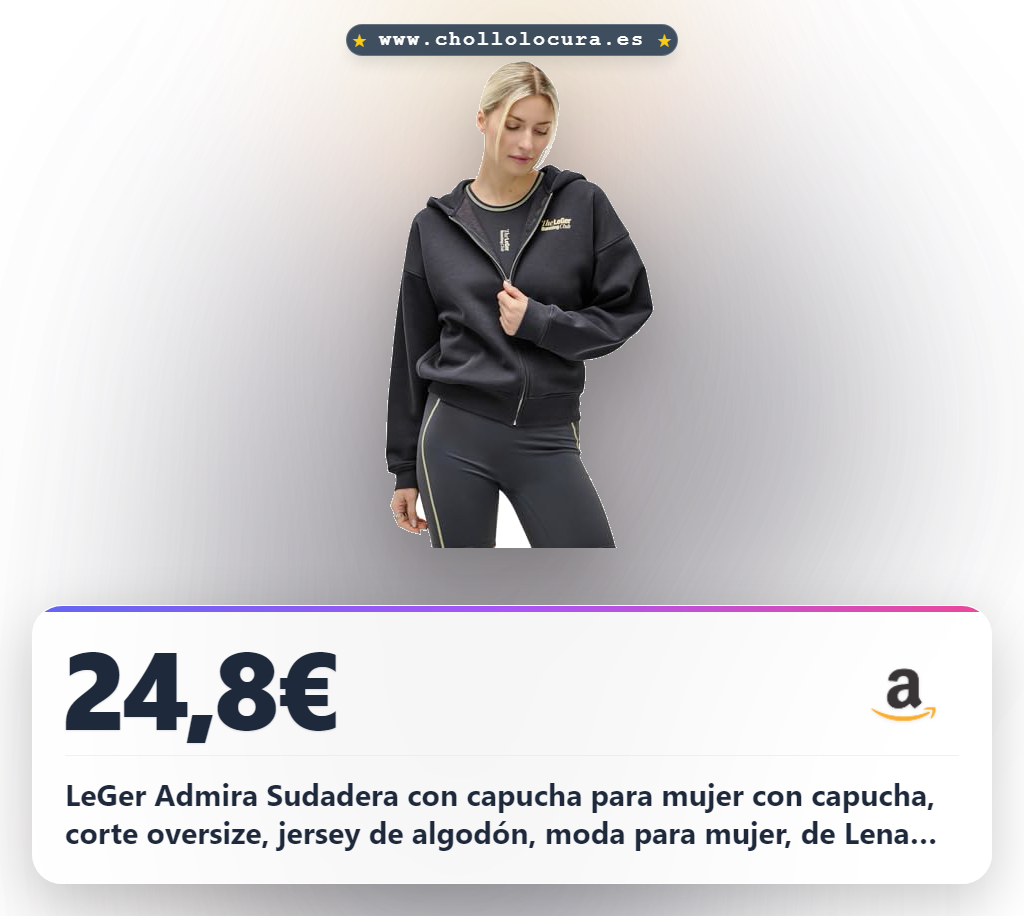 LeGer Admira Sudadera con capucha para mujer con capucha, corte oversize, jersey de algodón, moda para mujer, de Lena Gercke, tallas 34-44