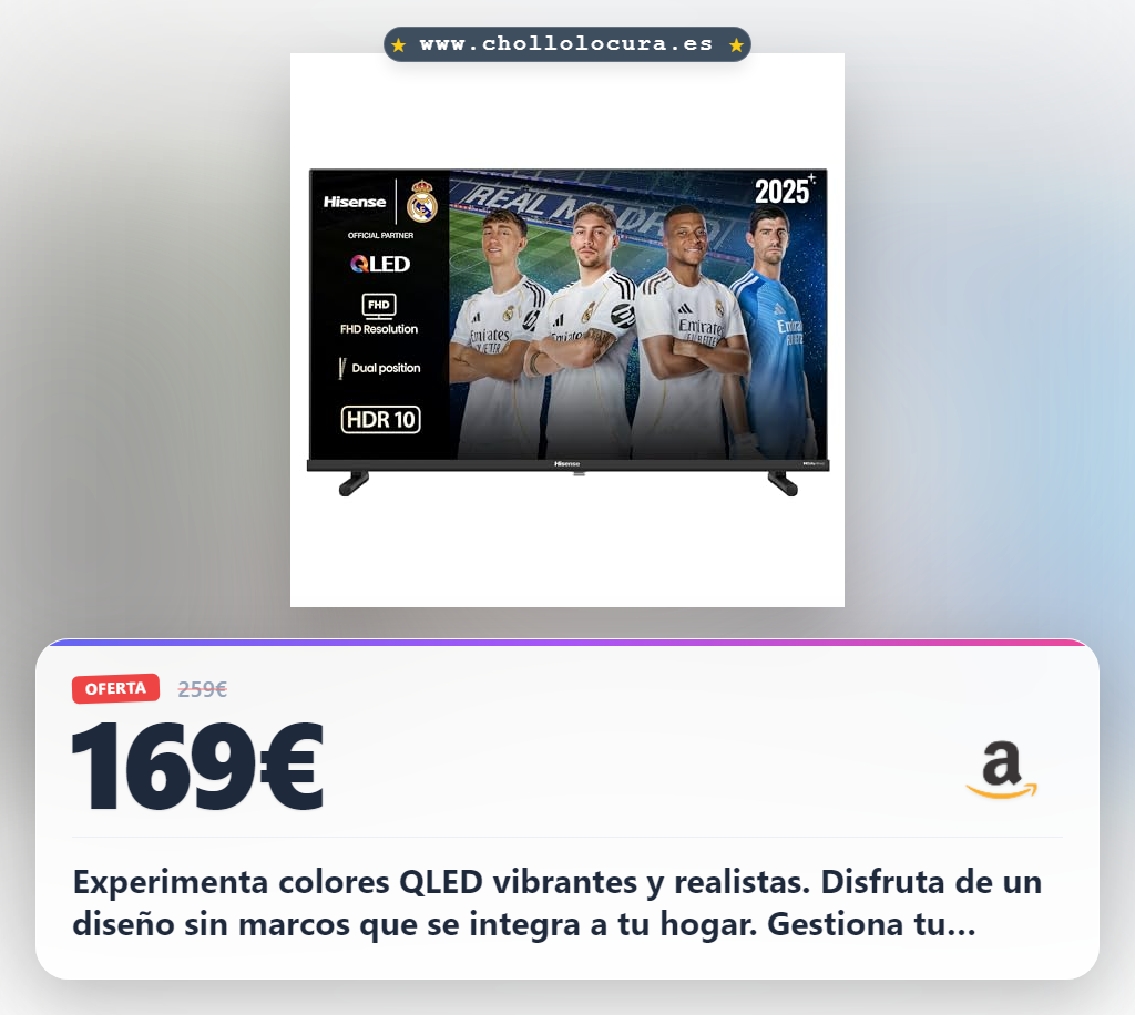 Consigue el televisor Hisense QLED 32A5Q con sonido Dolby Atmos y control por voz al mejor precio
