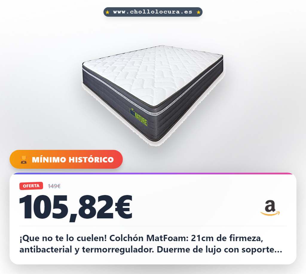 Encuentra el Colchón Viscosoft Reversible MatFoam 105x200 cm: ¡Oferta flash! Firme, transpirable y OEKO-Tex.