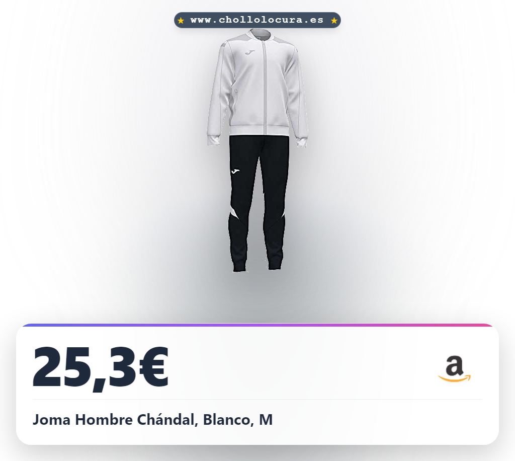 Joma Hombre Chándal, Blanco, M