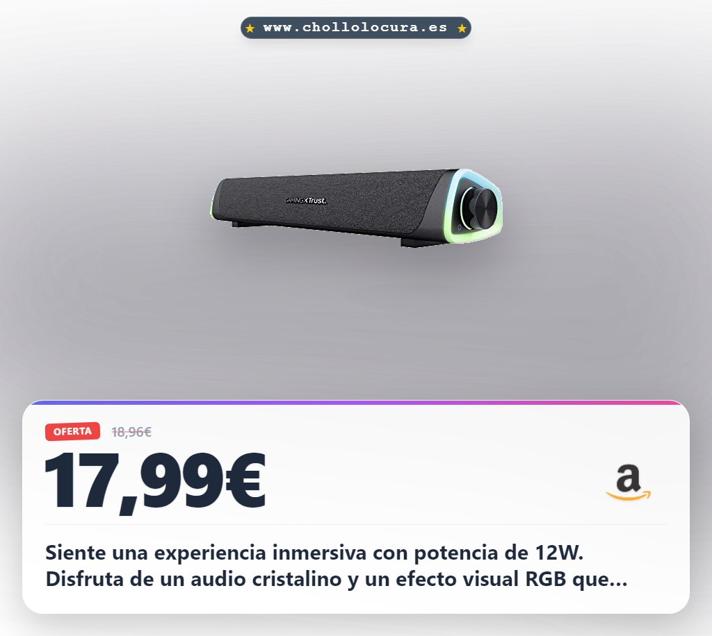 Disfruta de un sonido inmersivo con la barra de sonido GXTrust Axon y luces RGB en oferta histórica