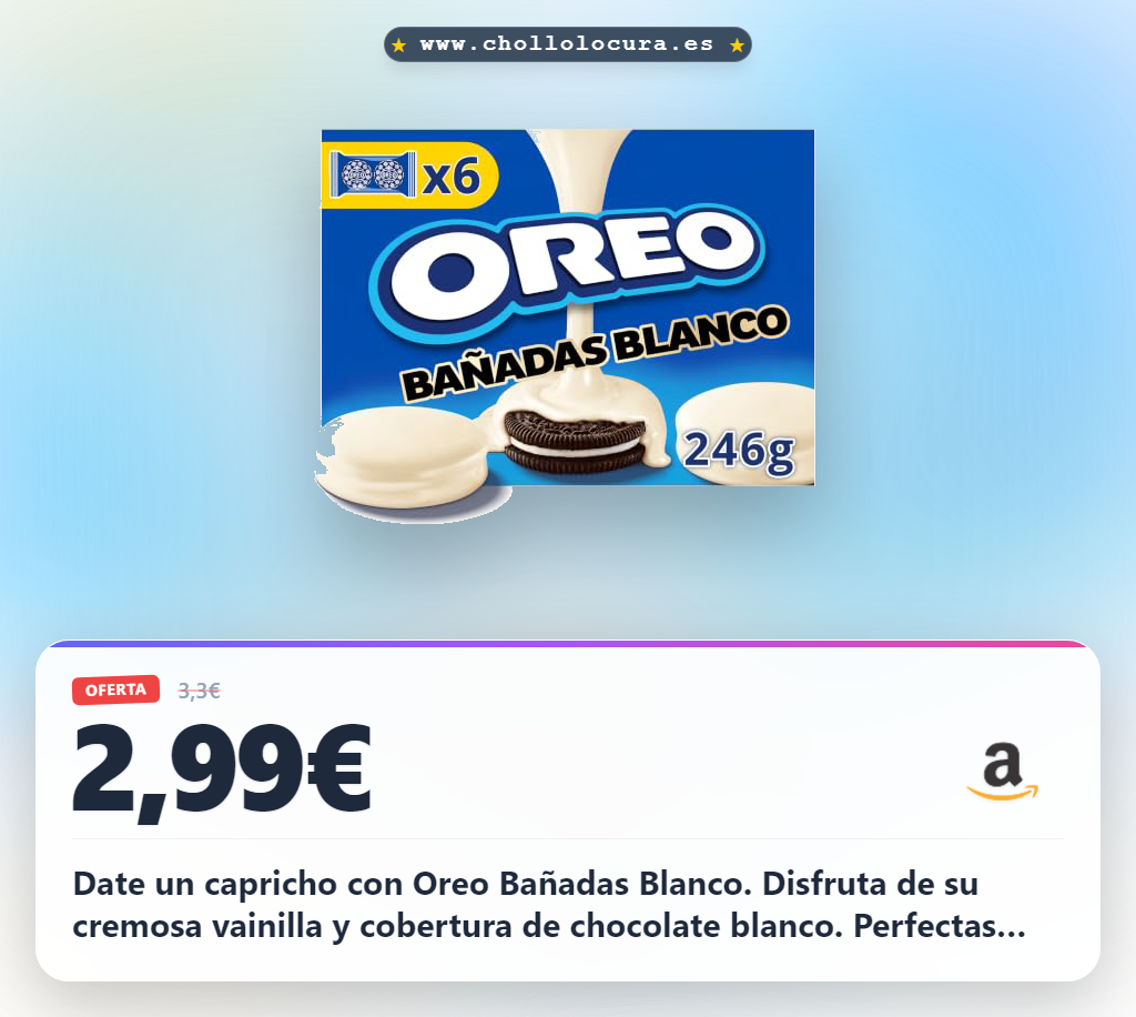 Ahorra en Oreo Bañadas Blanco: Galletas de chocolate con crema de vainilla y cobertura blanca en oferta histórica