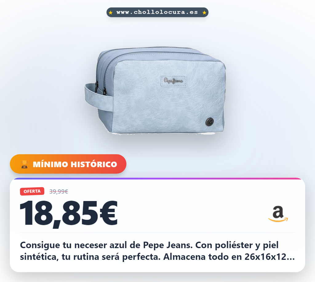 Encuentra el Neceser Pepe Jeans Jana Azul: organizador de viaje con piel sintética y compartimentos al mejor precio
