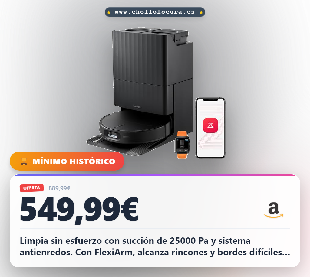 Consigue el robot aspirador Roborock Qrevo Edge 2 con succión de 25000 Pa y navegación inteligente en oferta