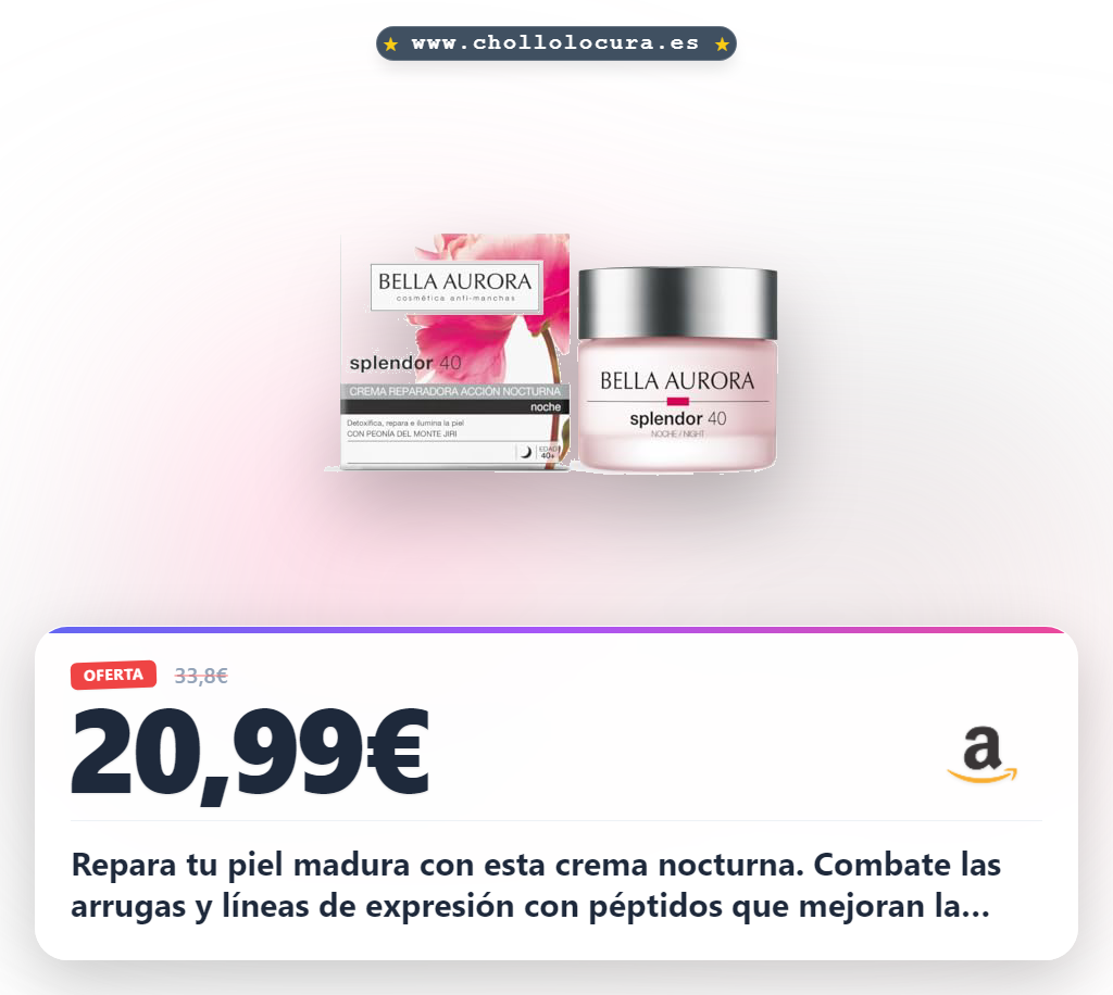 Repara tu piel madura con esta crema nocturna. Combate las arrugas y líneas de expresión con péptidos que mejoran la firmeza. Su fórmula detox elimina toxinas y unifica tu tono para un aspecto luminoso. Disfruta de una textura ligera que hidrata y rejuvenece mientras duermes.