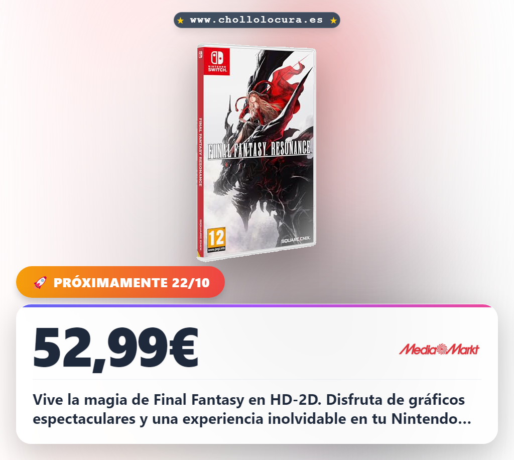 Consigue Final Fantasy Resonance para Nintendo Switch el primer juego en HD-2D al mejor precio