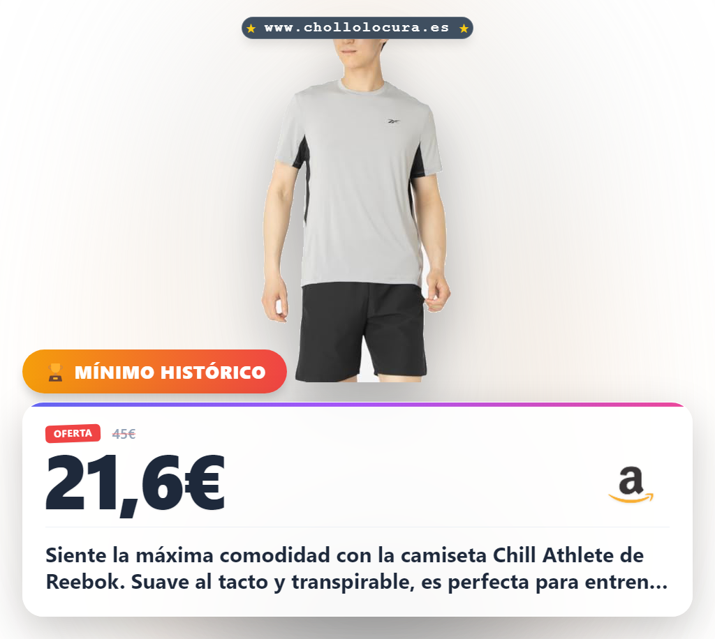 Aprovecha la camiseta Reebok Chill Athlete para un estilo deportivo y cómodo al mejor precio de oferta