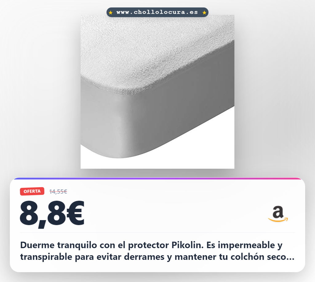 Aprovecha el protector de colchón impermeable Pikolin con certificación Oeko-Tex para un descanso fresco y seco