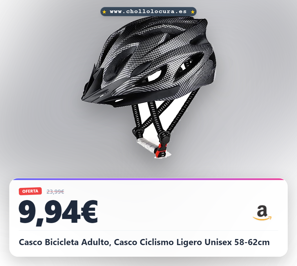Casco Bicicleta Adulto, Casco Ciclismo Ligero Unisex 58-62cm