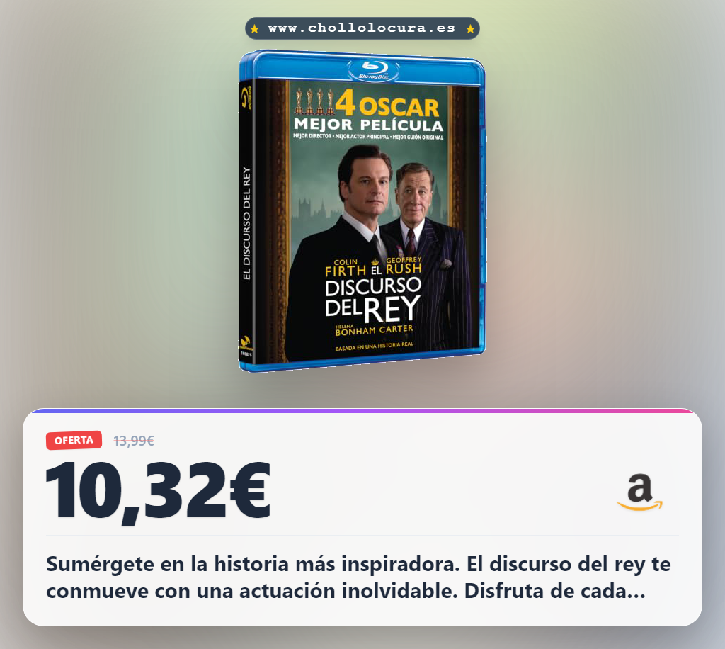 Disfruta El discurso del rey en Blu-ray. Encuentra la película en oferta histórica al mejor precio