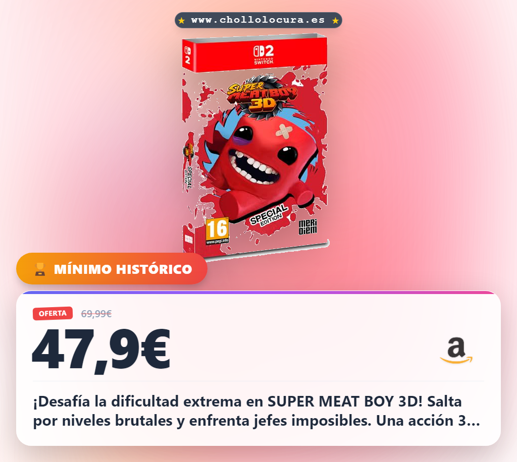 Aprovecha Super Meat Boy 3D Special Edition para Nintendo Switch 2 con dificultad extrema